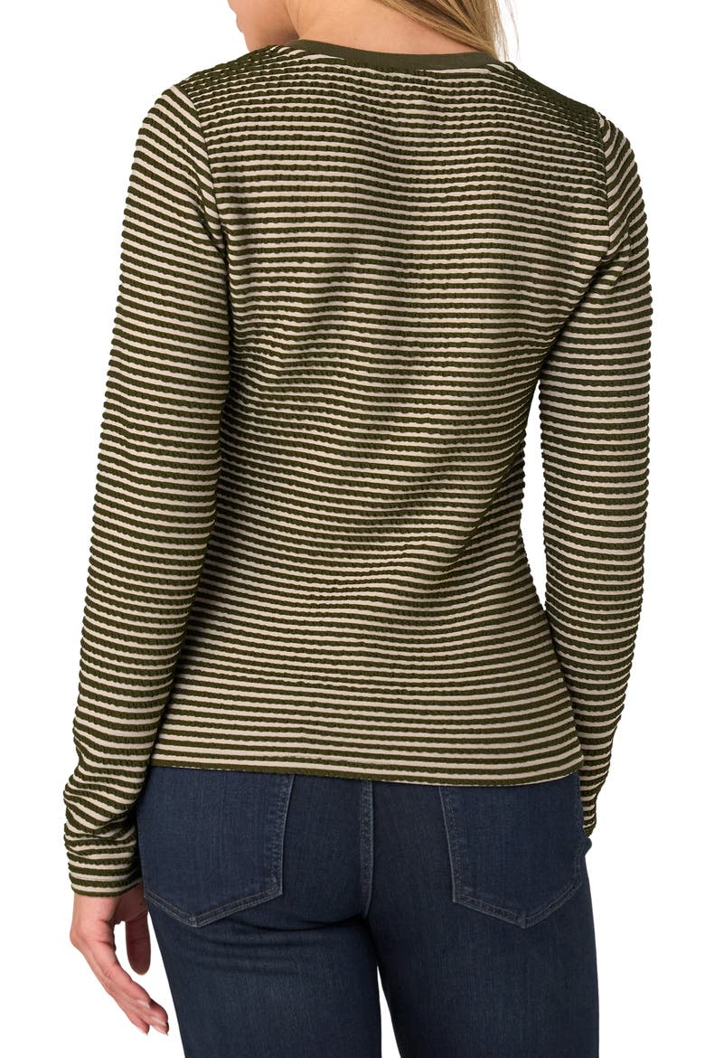 Stripe Knit Henley Shirt, Alternate, color, OLIVE CRM STRPE
