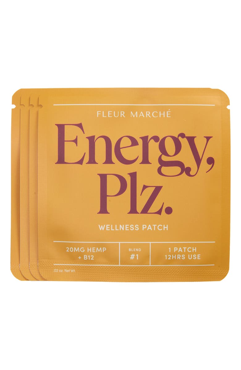 Fleur Marché Energy, Plz. Set of 4 CBD Hemp Wellness Patches, Main, color, 