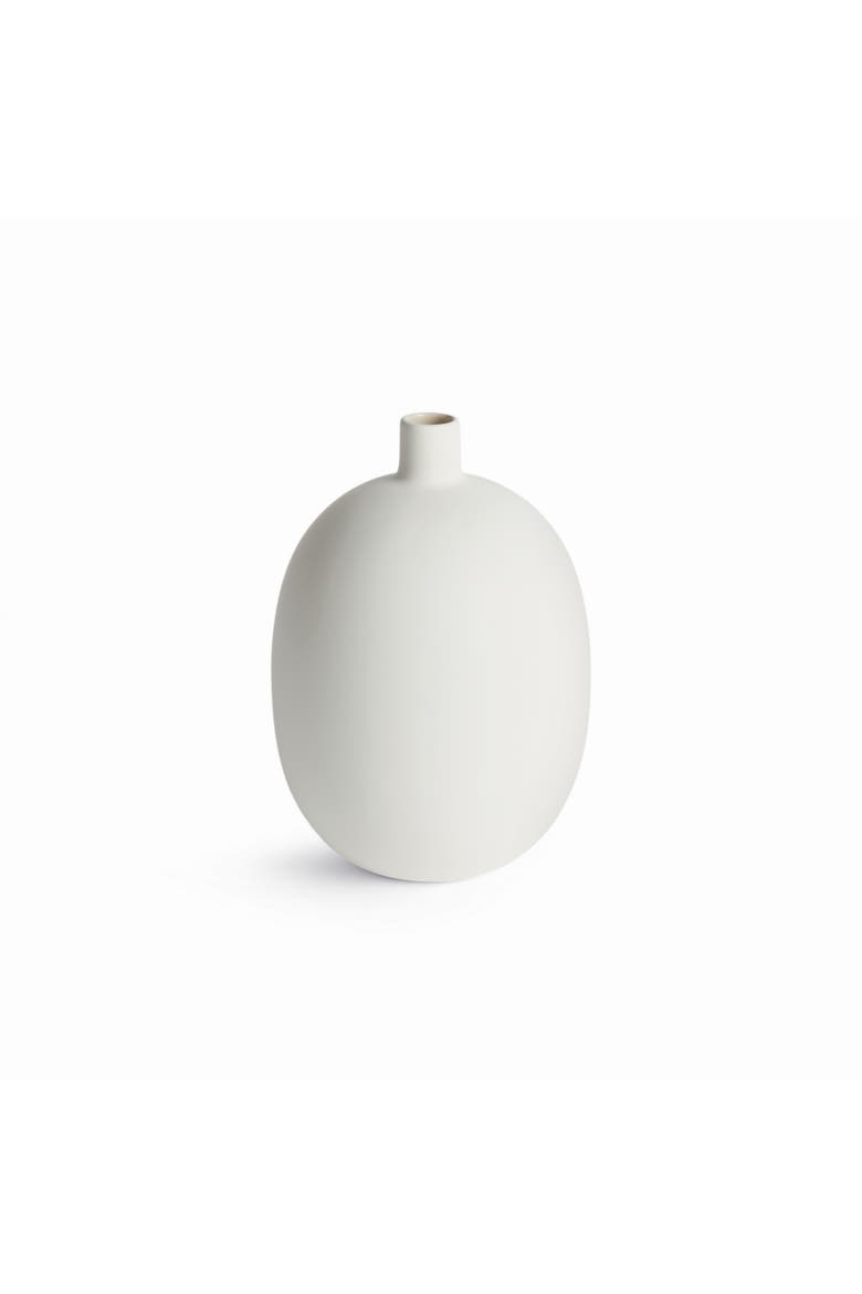 Barclay Butera Sandbar Vase Small - White/Taupe Stoneware, Main, color, White