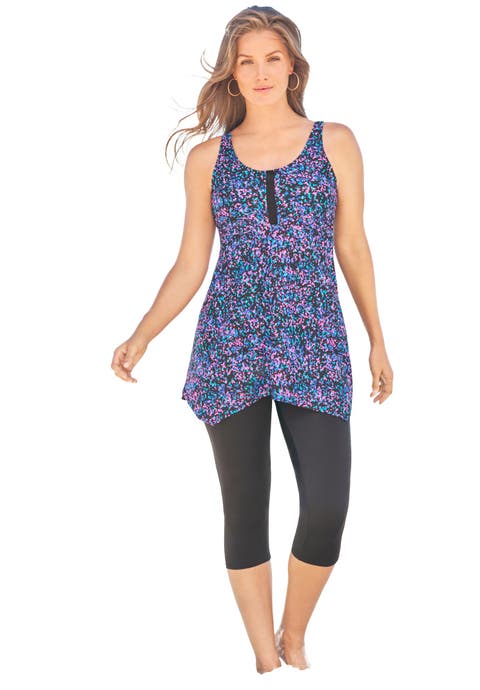Longer-Length Handkerchief Hem Tankini Top (Plus)