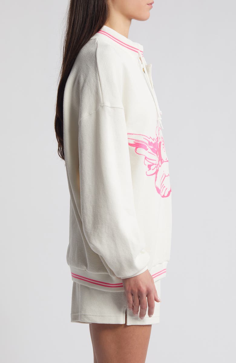 BOYS LIE Cherub University Cotton Henley Graphic Sweatshirt, Alternate, color,