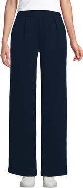 Lands' End Knit High Rise Pleated Wide Leg Pants