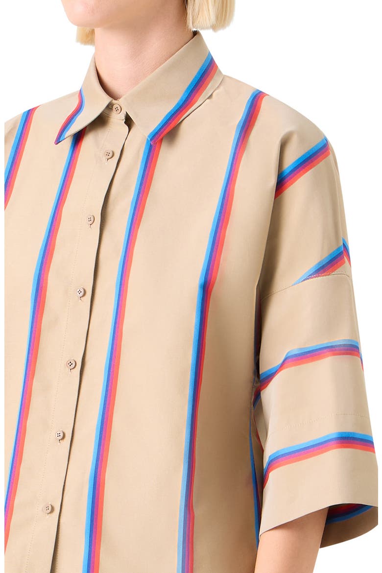 Stripe Button-Up Shirt, Alternate, color, BEIGE - MULTICOLOR