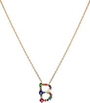 Panacea Multicolor Crystal Initial Pendant Necklace