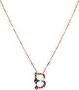 Panacea Multicolor Crystal Initial Pendant Necklace