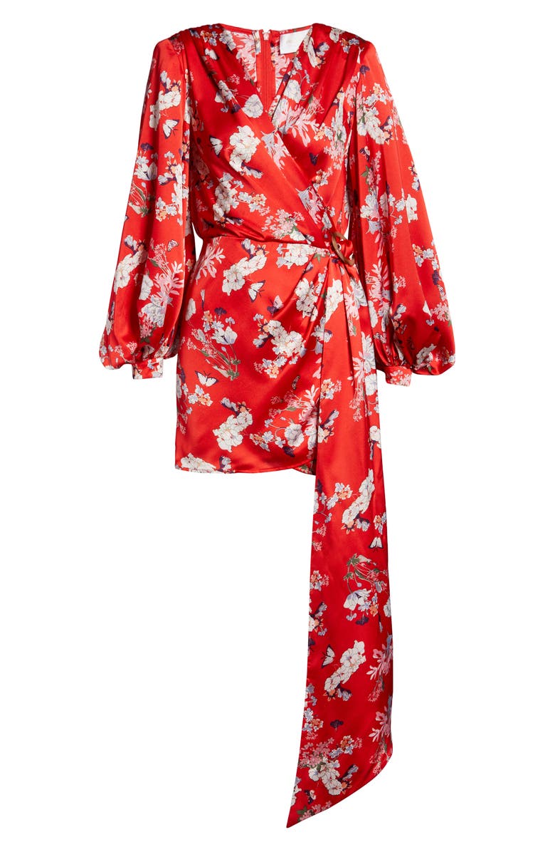 Bronx and Banco Tokyo Long Sleeve Silk Blend Minidress, Alternate, color, 