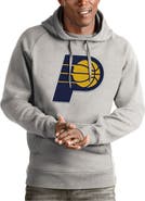 ANTIGUA Men's Antigua Heather Gray Indiana Pacers Team Logo Victory Pullover Hoodie