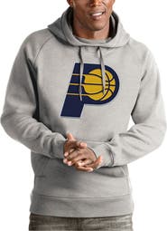 ANTIGUA Men's Antigua Heather Gray Indiana Pacers Team Logo Victory Pullover Hoodie