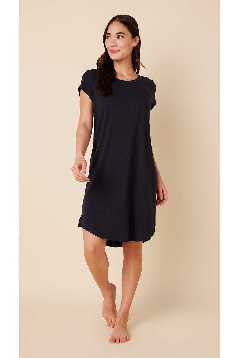 Pima Knit Short Sleeved Sleep Shirt, Main, color, Classic Midnight