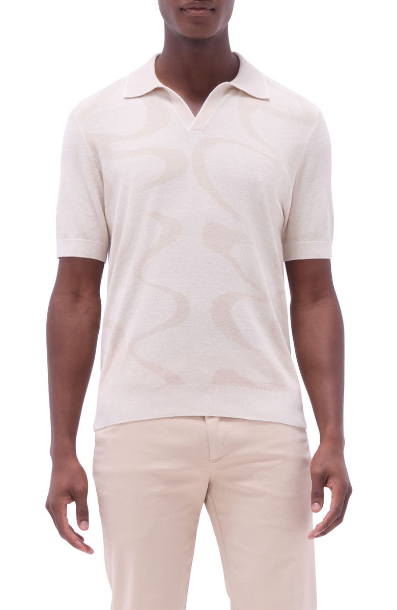 Bugatchi Johnny Collar Cotton 
Silk Polo Sweater, Main, color, 