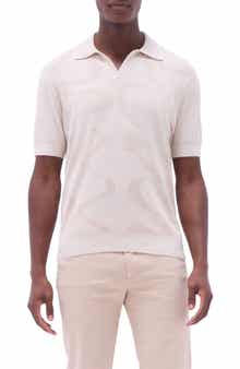 Bugatchi Johnny Collar Cotton & Silk Polo Sweater