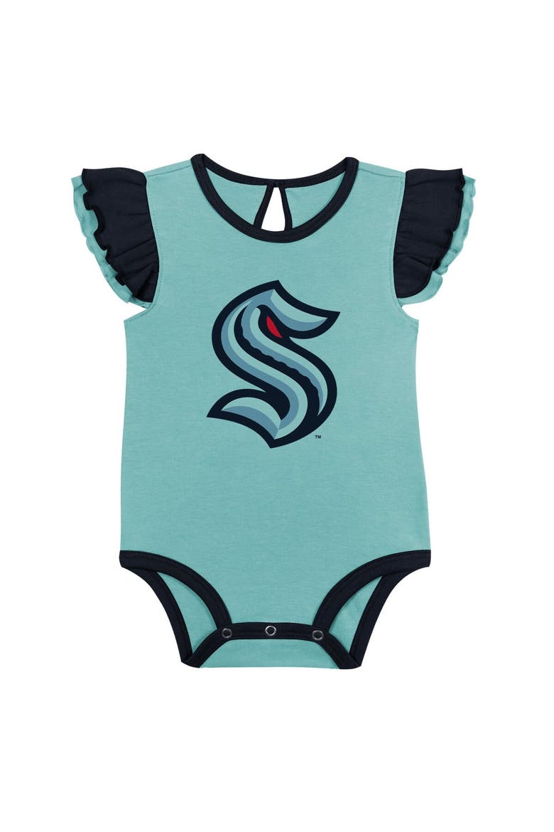 Girls Infant Navy/Light Blue Seattle Kraken Two-Pack Training Bodysuit Set, Alternate, color, Navy