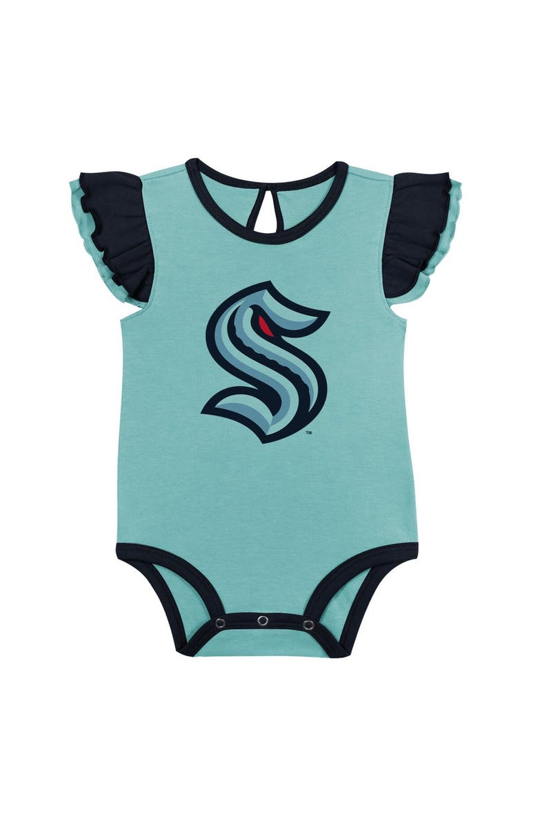 Outerstuff Girls Infant Navy/Light Blue Seattle Kraken Two-Pack Training Bodysuit Set, Alternate, color, Navy
