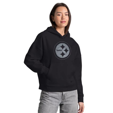 Women's Starter  Black Pittsburgh Steelers Rhinestone Relaxed Hoodie