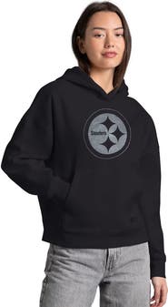 STARTER Women's Starter  Black Pittsburgh Steelers Rhinestone Relaxed Hoodie