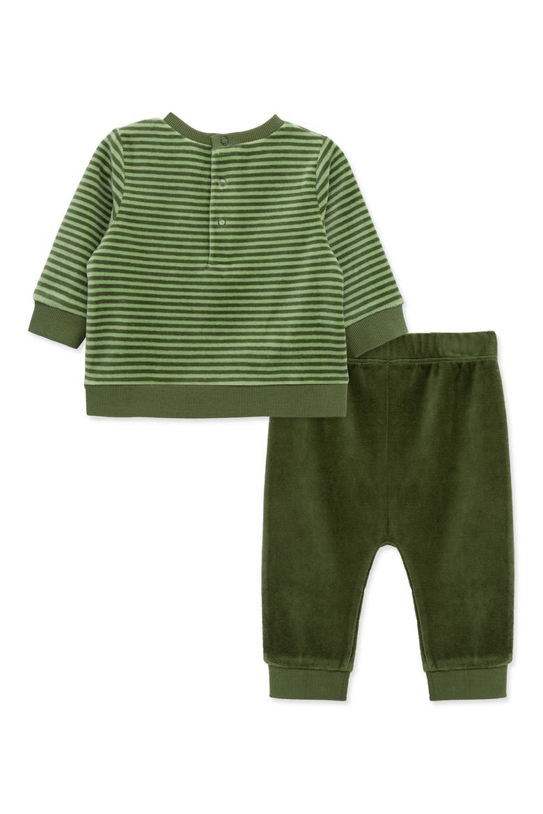 Lion Appliqué Velour Pullover & Joggers Set, Alternate, color, GREEN