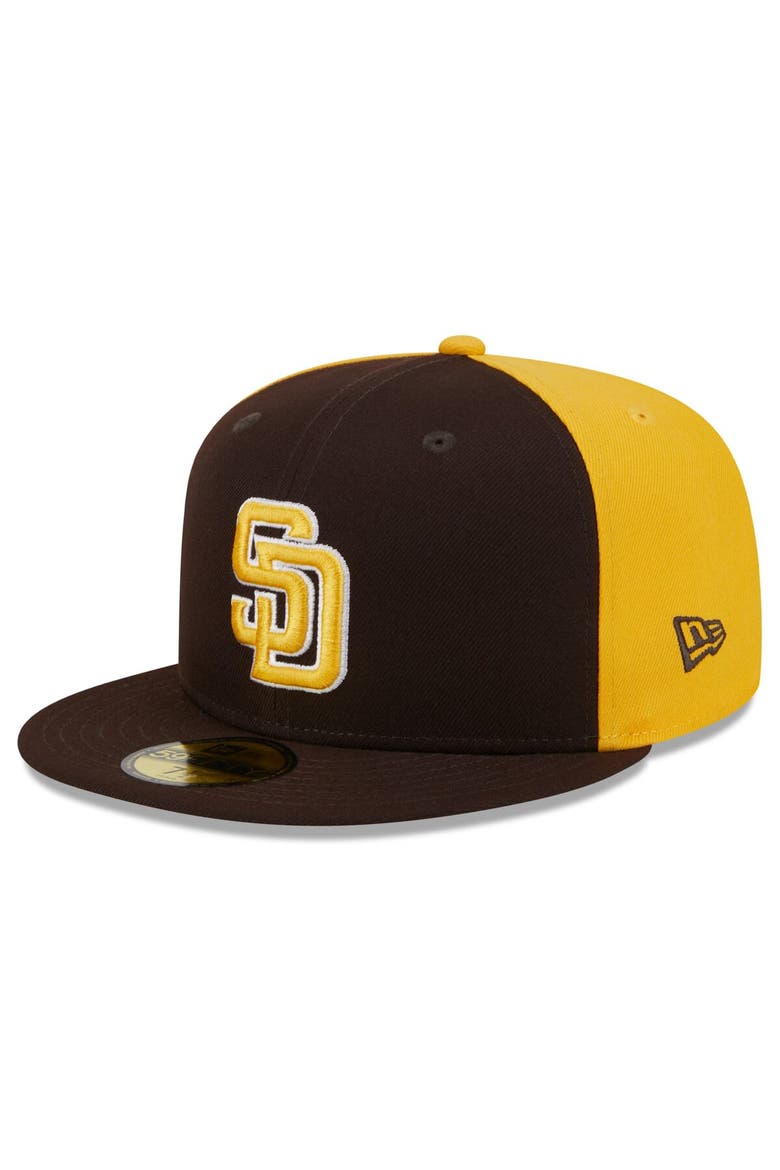 Men's New Era Brown/Gold San Diego Padres Gameday Sideswipe 59FIFTY Fitted Hat, Alternate, color, Brown