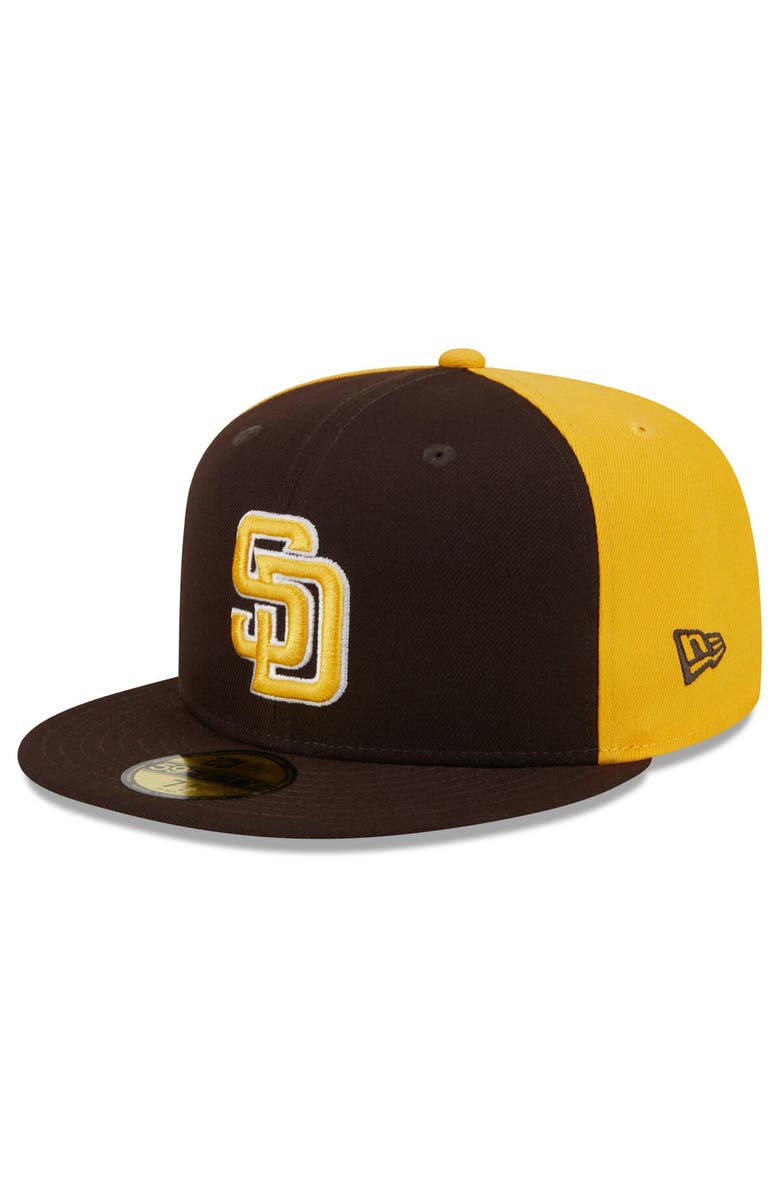 New Era Men's New Era Brown/Gold San Diego Padres Gameday Sideswipe 59FIFTY Fitted Hat, Alternate, color, 