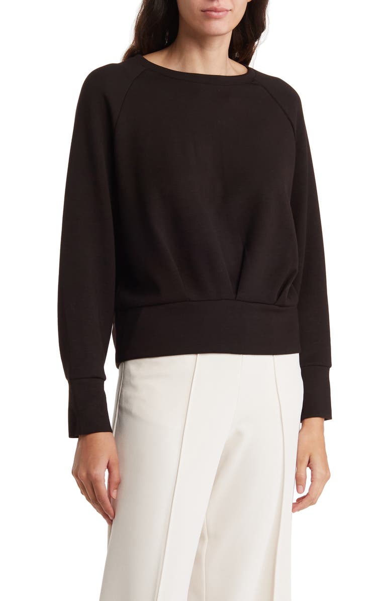 T Tahari Scuba Blouson Sweatshirt, Main, color,