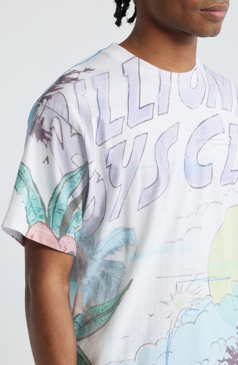 Billionaire Boys Club BB Sunrise Oversize Graphic T-Shirt, Alternate, color, White