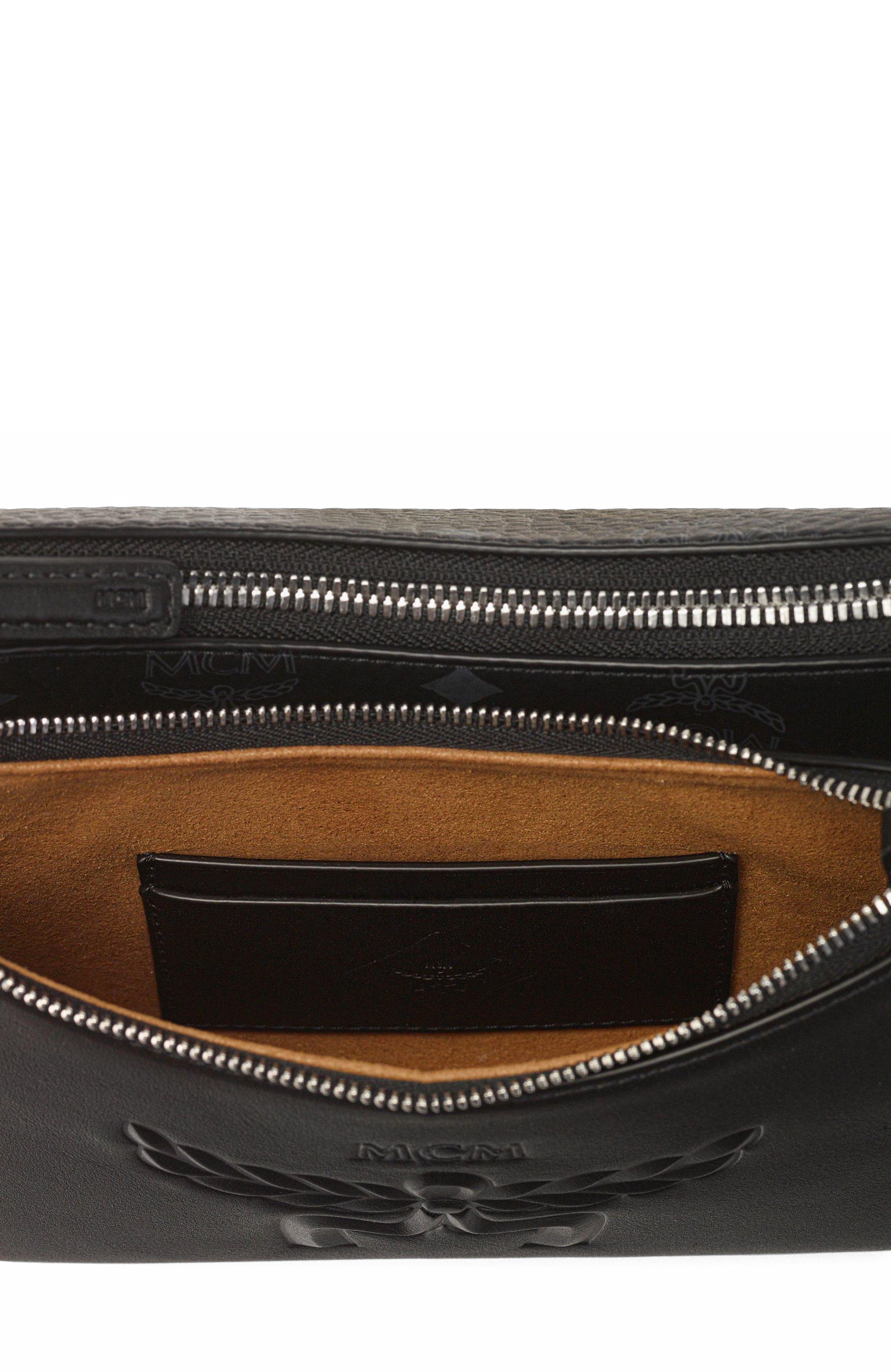 MCM Aren Duo Hobo in Visetos, Alternate, color, Black