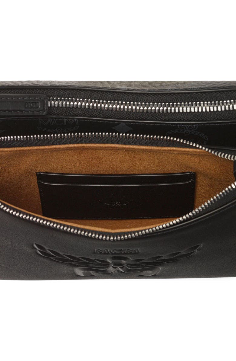 MCM Aren Duo Hobo in Visetos, Alternate, color, Black