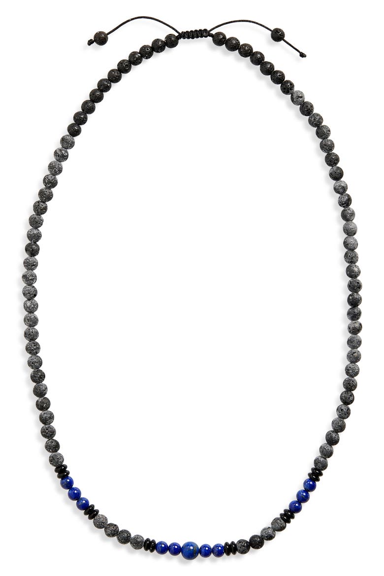Men's Spirit Beaded Necklace, Main, color, LAPIS LAZULI