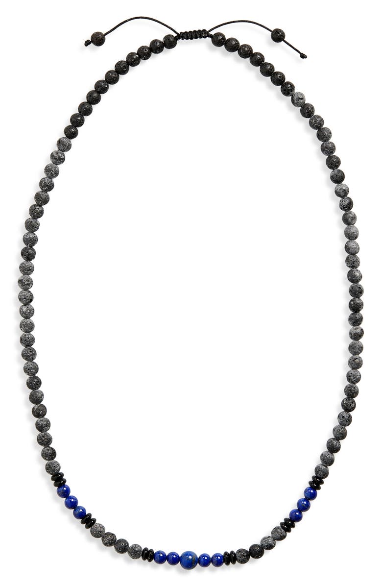 Caputo & Co. Men's Spirit Beaded Necklace, Main, color, Lapis Lazuli
