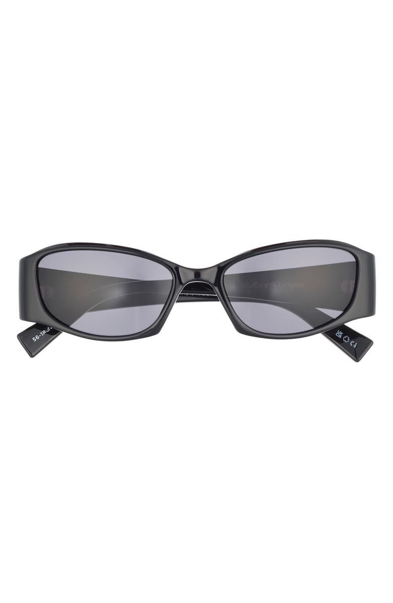 Le Specs Barrier 56mm Oval Sunglasses, Main, color, Black