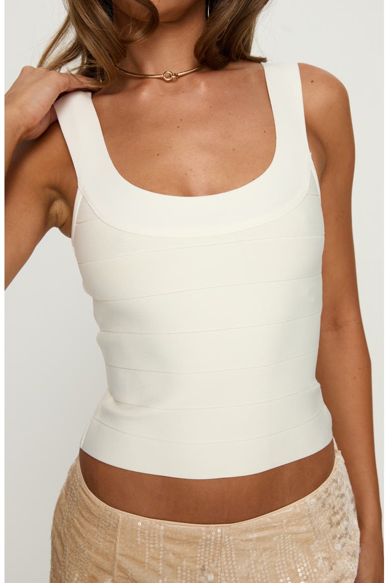 Jourdan Bandage Crop Tank, Alternate, color, CREAM