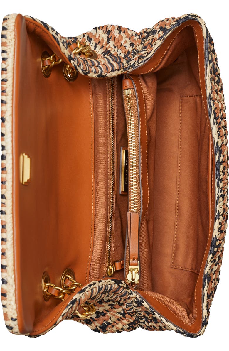 Tory Burch Fleming Raffia Crossbody Bag, Alternate, color,