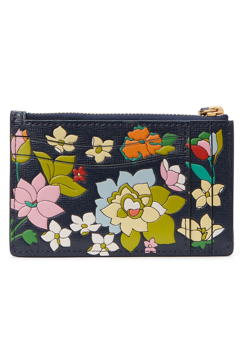 morgan embossed floral wristlet card case, Alternate, color, BLAZER BLUE MULTI