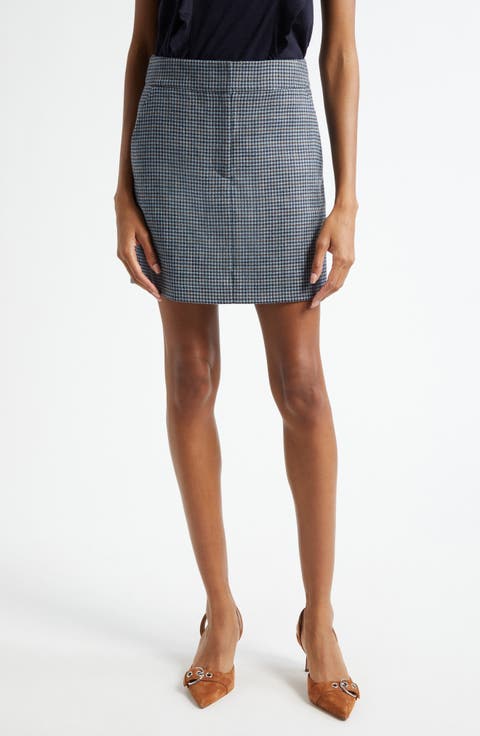 Ford Houndstooth Wool Skirt