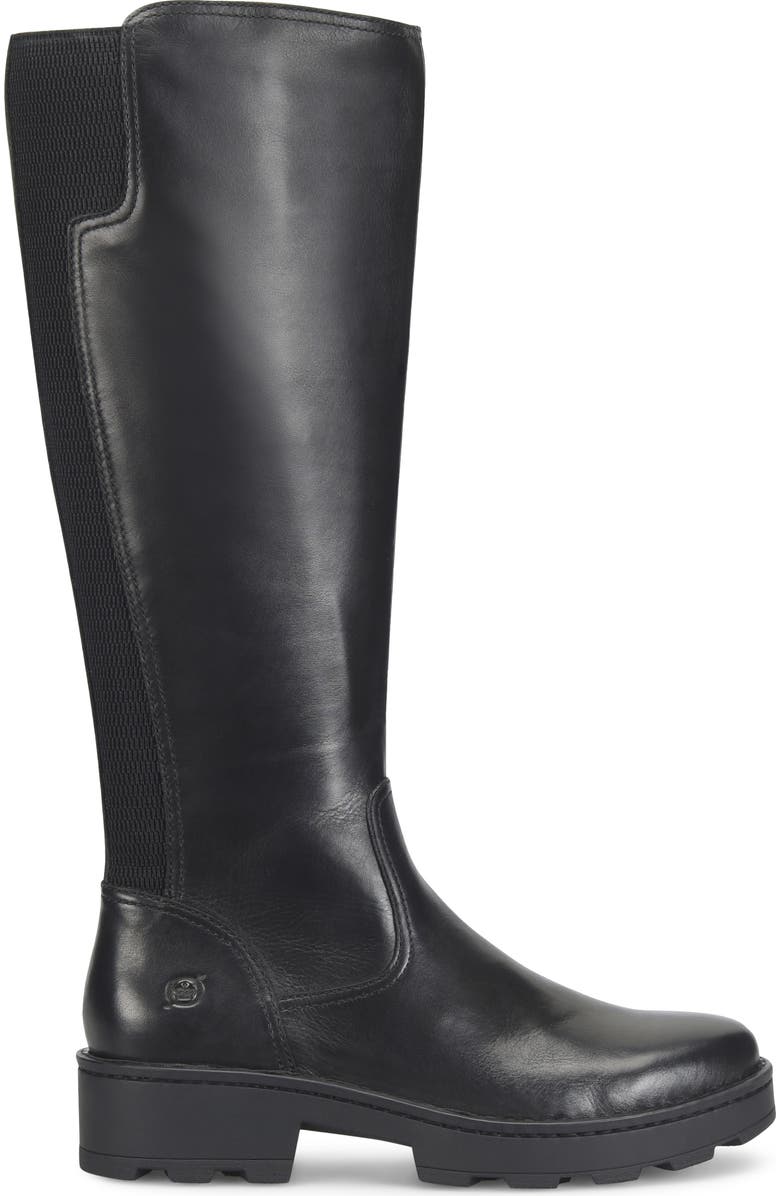 Børn Cascade Knee High Boot, Alternate, color, Black Leather/ Combo