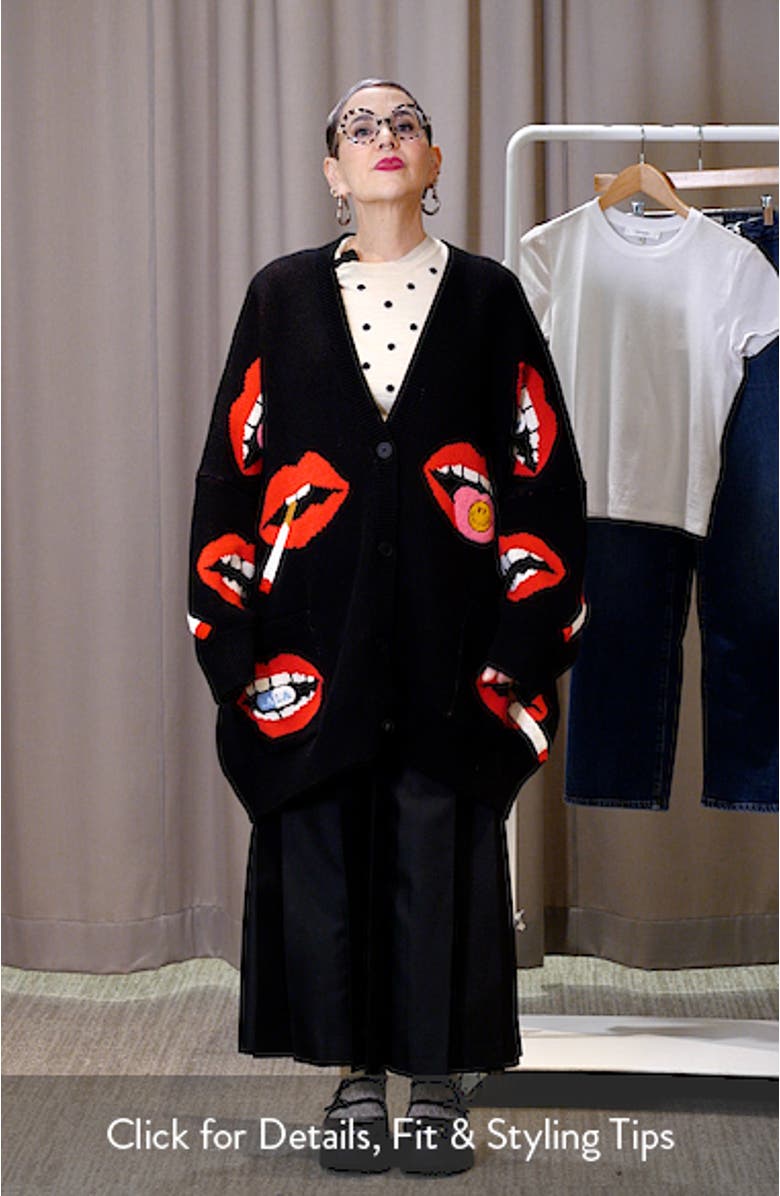 Smoking Mouth Oversize Cardigan, sales video thumbnail
