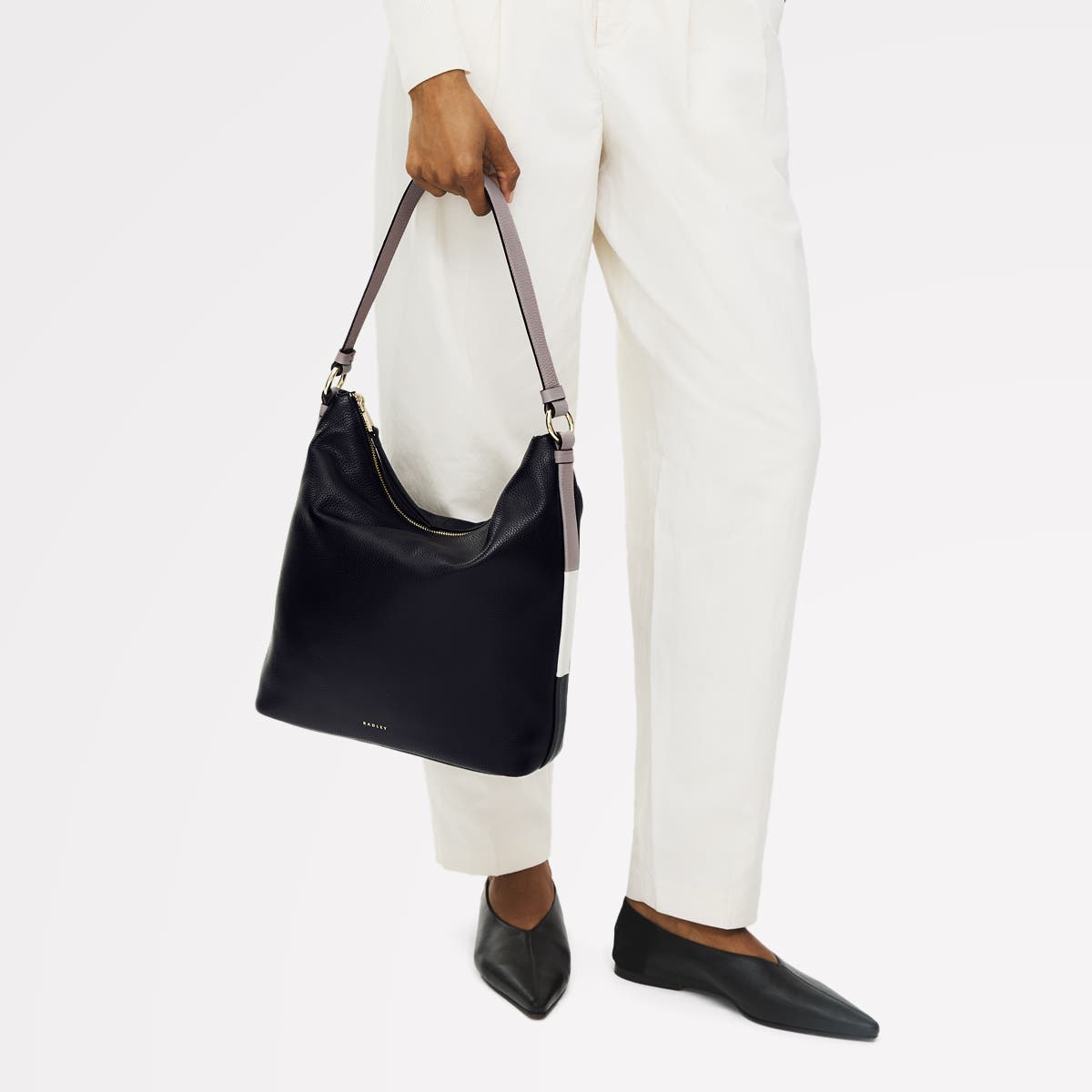 Radley Waterloo Way Medium Ziptop Shoulder Bag, Alternate, color, Black