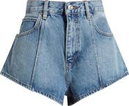 FRAME The Tilt High Rise Denim Mini Shorts