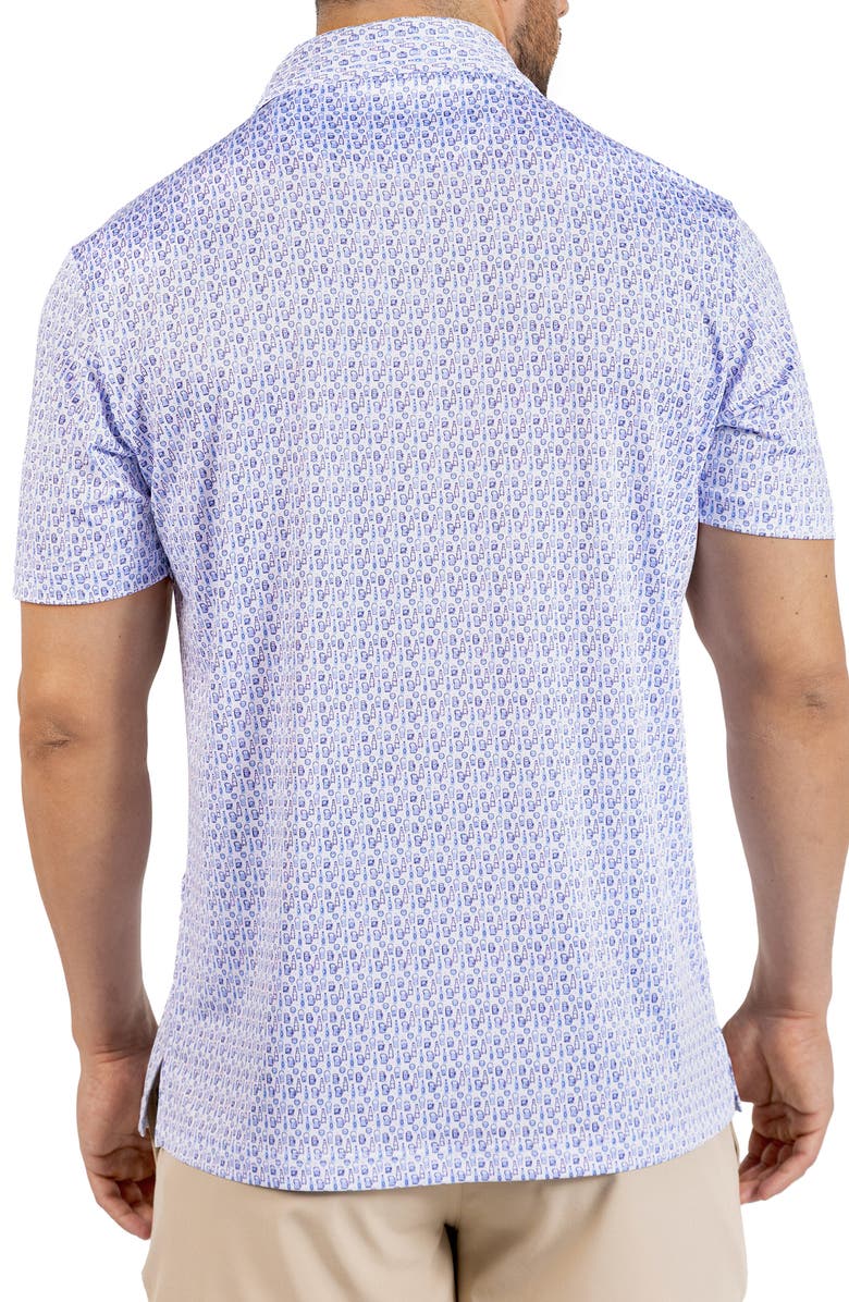 TailorByrd Bottoms Up Print Performance Polo, Alternate, color, Blue