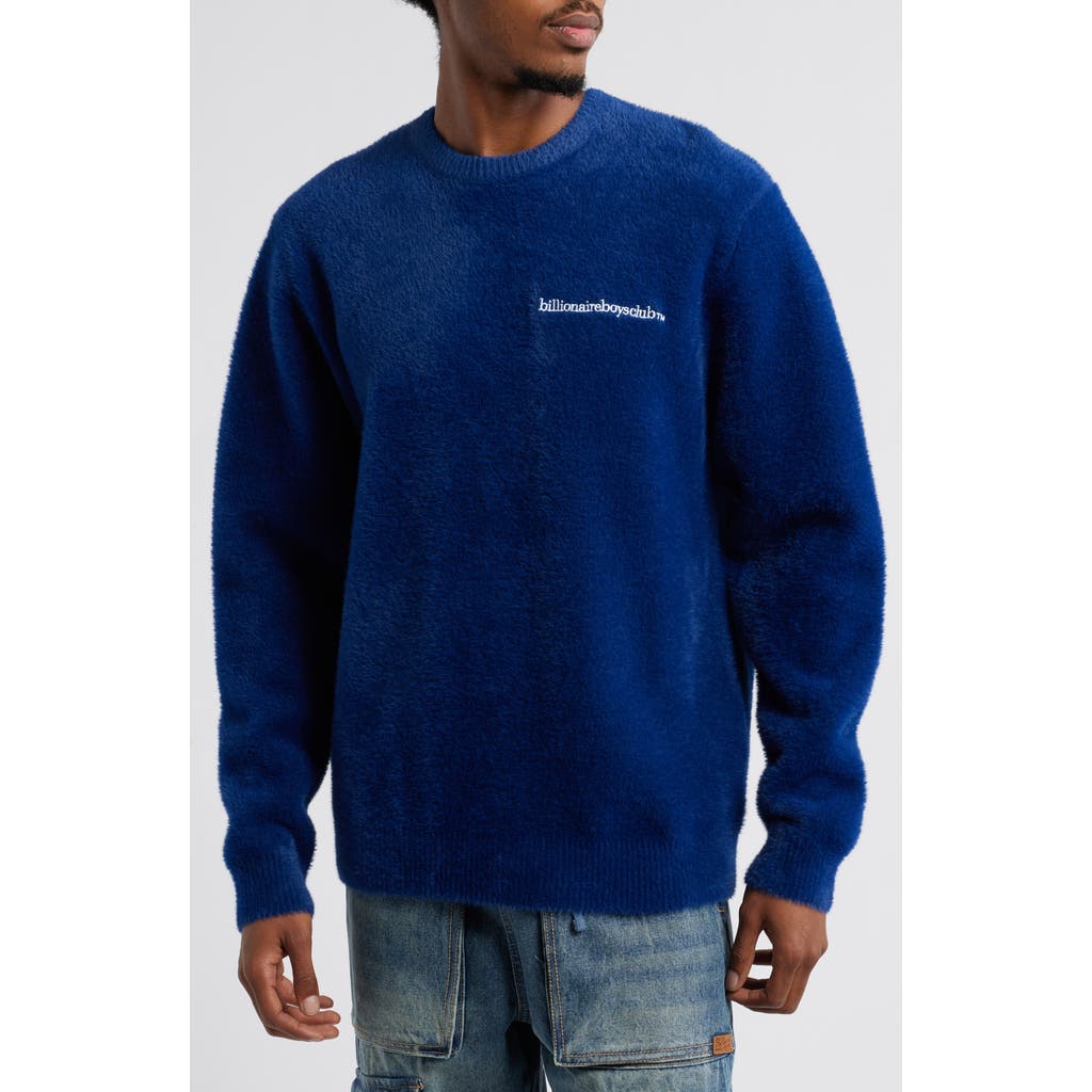 Billionaire Boys Club Fuzz Oversize Sweatshirt In Blue Depths