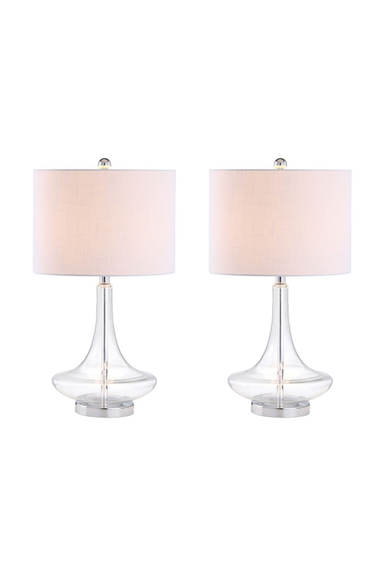 Cecile 25.5" Glass Teardrop LED Table Lamp, Main, color, Clear