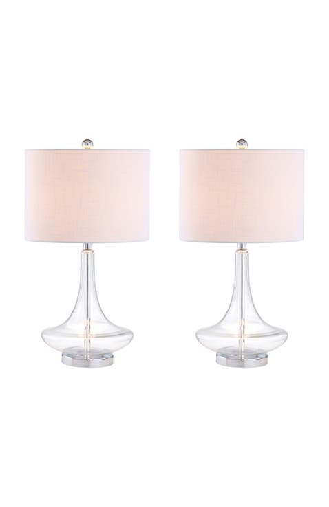Cecile 25.5" Glass Teardrop LED Table Lamp (Set of 2)