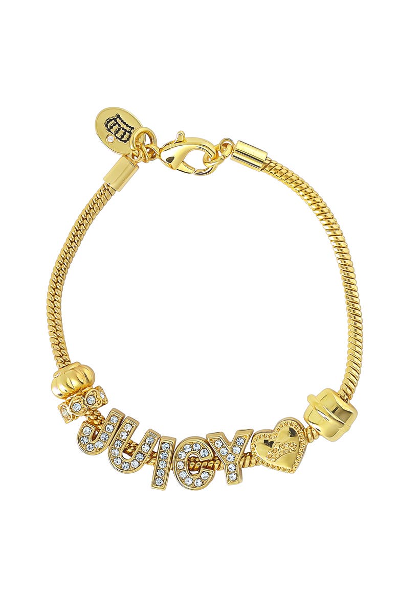 Logo Charm Bracelets for Women, 7.5", Gold-Tone, Main, color, Gold-Tone