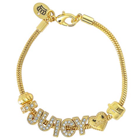 Logo Charm Bracelets for Women, 7.5", Gold-Tone