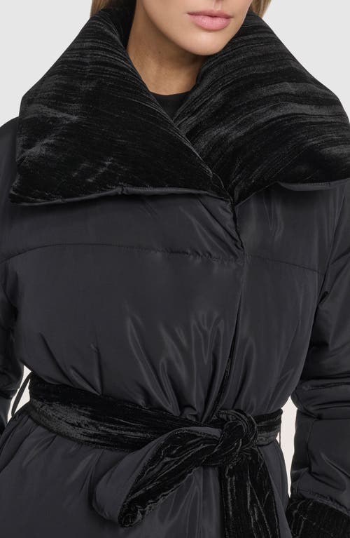 Andrew Marc Emerson Velvet Lined Puffer Coat In Blue