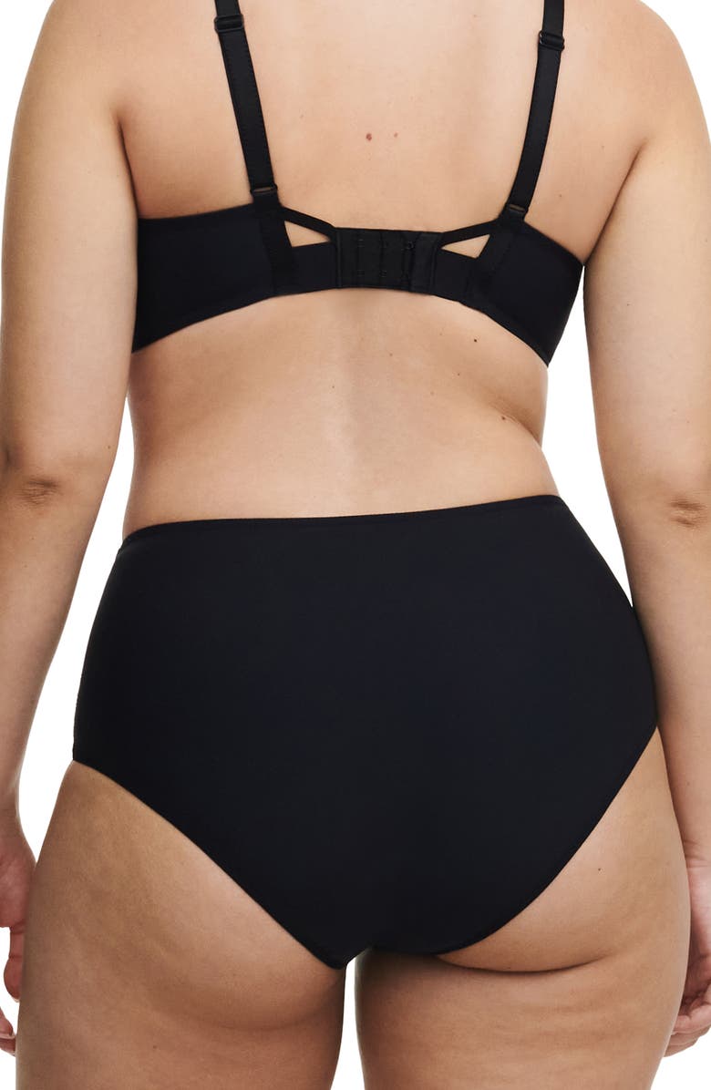 CHANTELLE PULP Lace Trim High Waist Briefs, Alternate, color, Black
