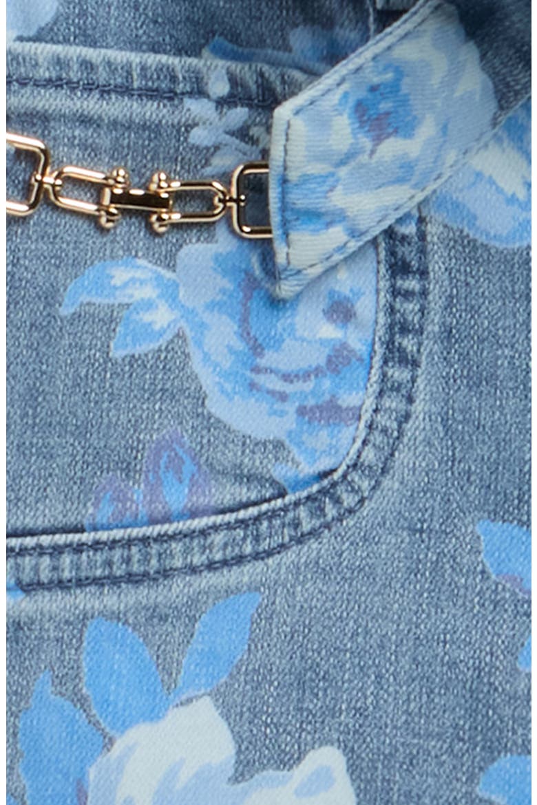 Kids' Floral Belted Denim Shorts, Alternate, color, BLUE FLORA