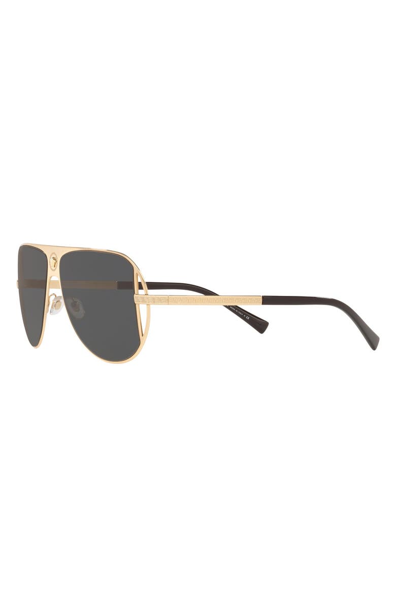 Versace 57mm Pilot Aviator Sunglasses, Alternate, color, Gold