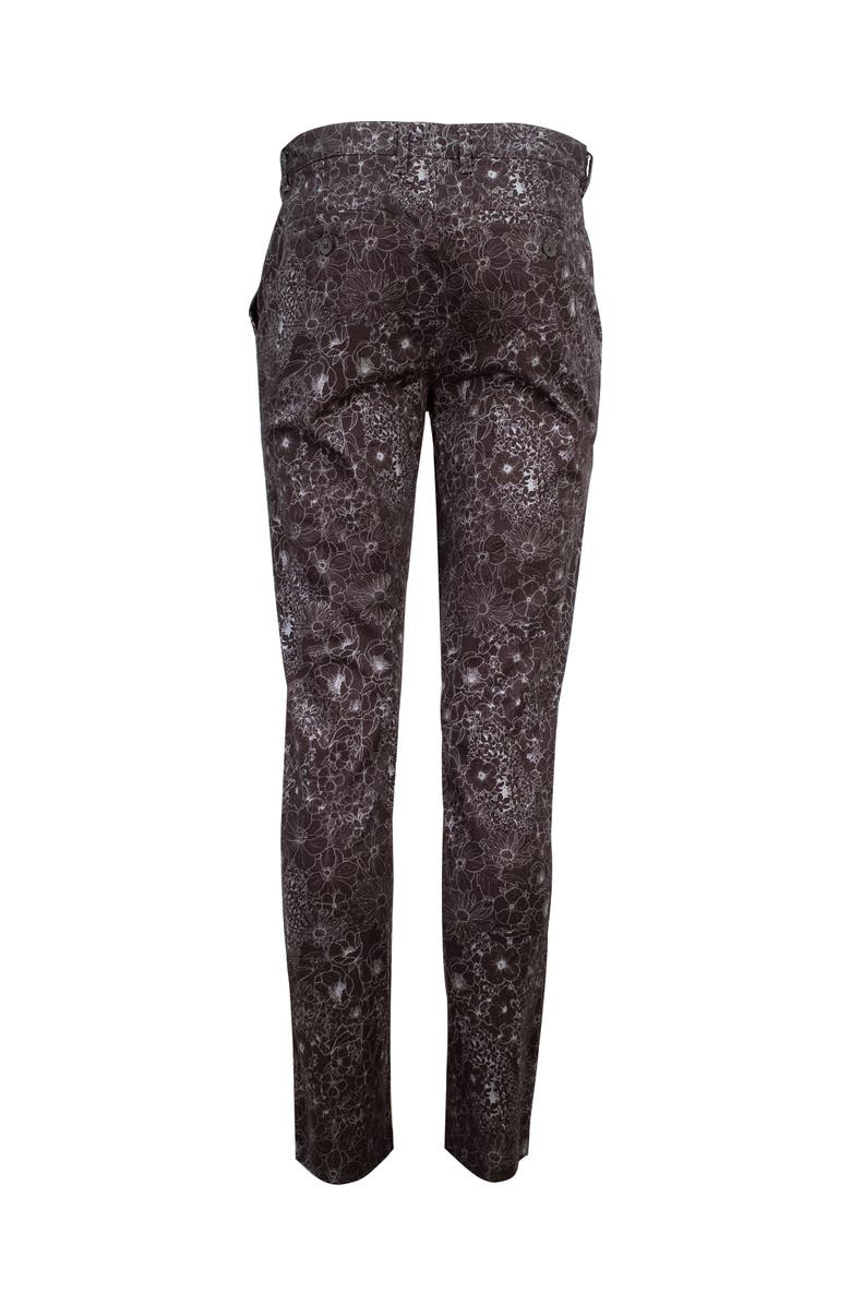 Lords of Harlech Jack Flat Front Chino Pant, Main, color, Outline Floral Black