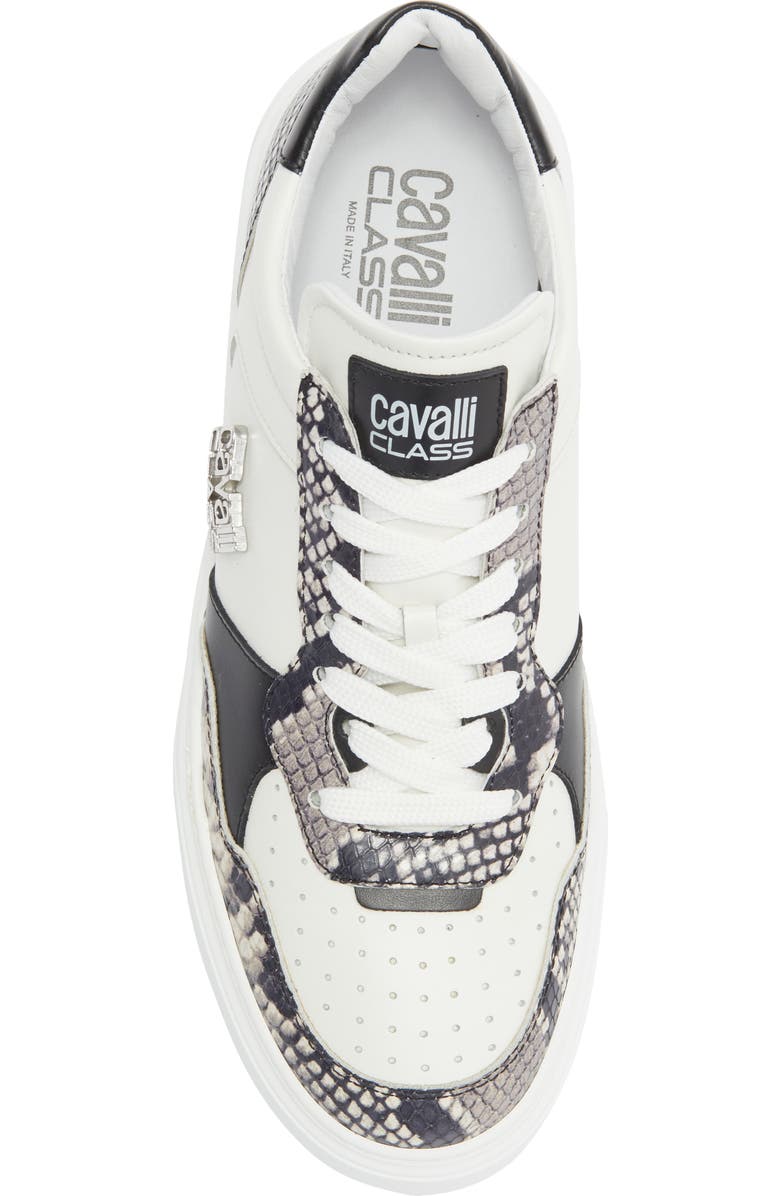 Roberto Cavalli Paneled Leather Sneaker, Alternate, color, White
