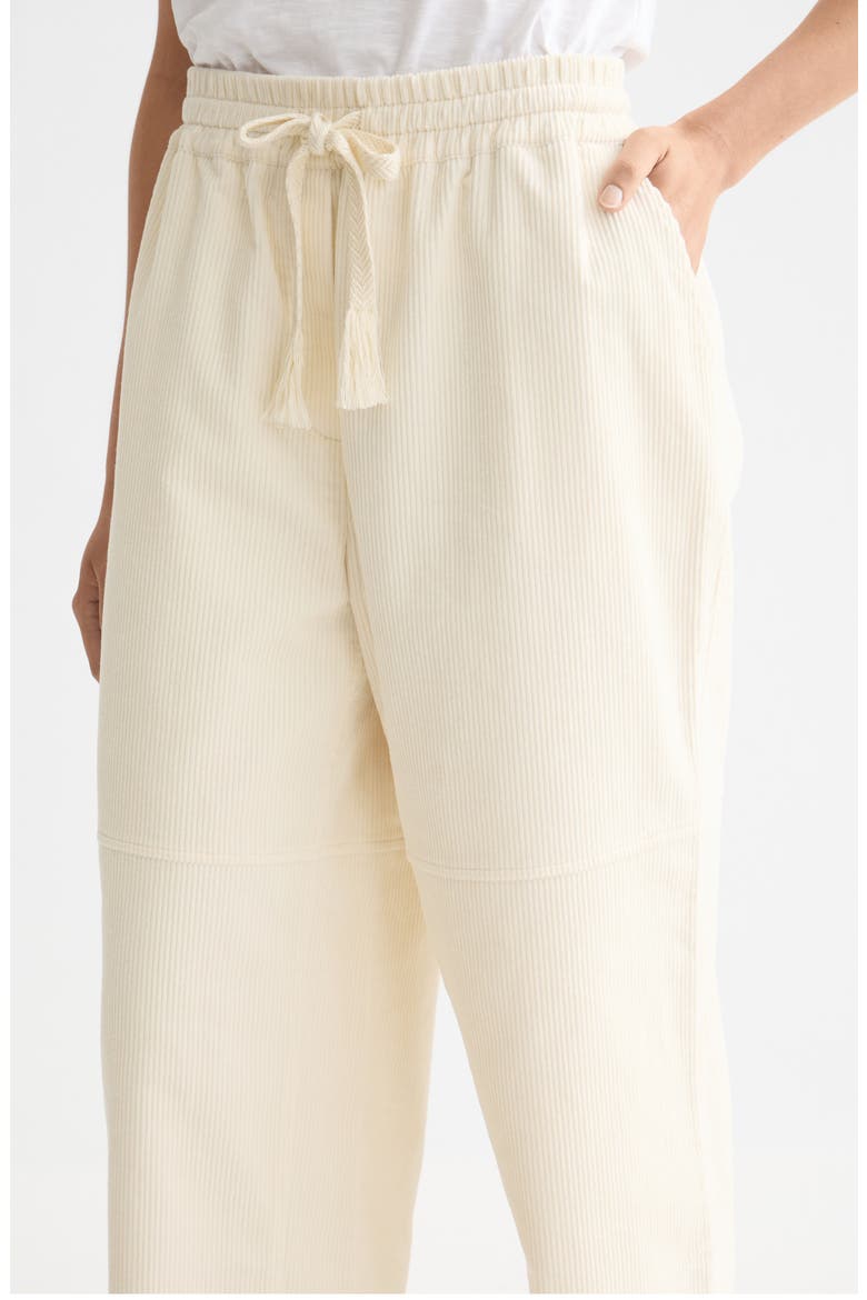 Noa High Waist Drawstring Corduroy Pants, Alternate, color, EGGNOG